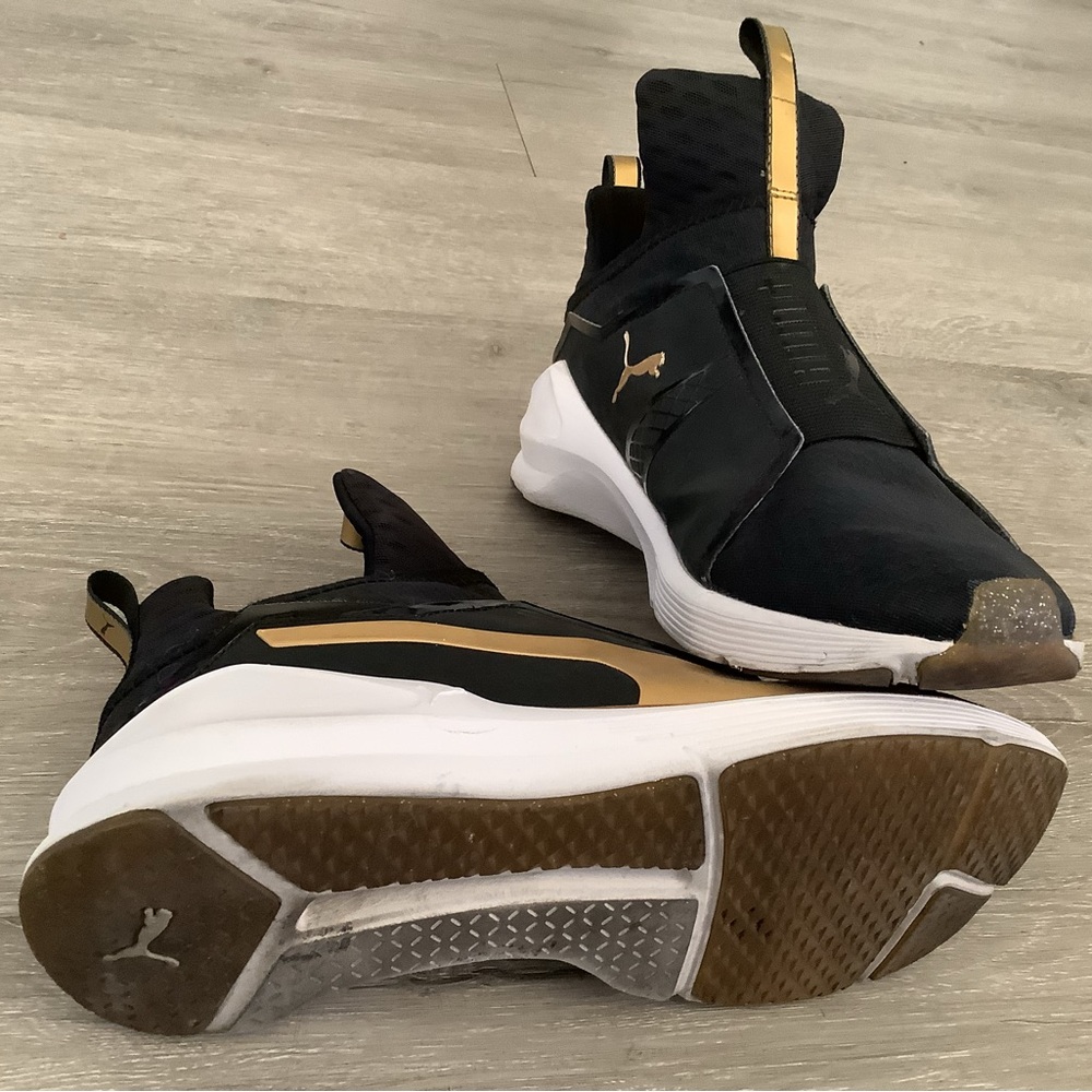 Puma Black and Gold Athletic Shoes - Picture 5 of 6